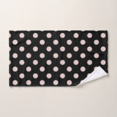 Noir & Rouge Légèrement Rose Points Ronds (Serviette à main)