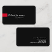 Noir rouge moderne arrondi Consultant Carte de vis (Devant / Derrière)