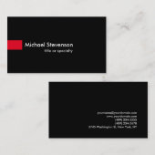Noir rouge moderne Unique Consultant Carte de visi (Devant / Derrière)