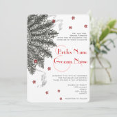 Noir rouge (moins de fleurs) Invitations de mariag (Debout devant)