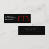 Noir rouge Monogramme Plain Consultant Carte de vi (Devant / Derrière)