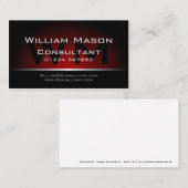 Noir rouge Monogramme Professionnel - Carte de vis (Devant / Derrière)