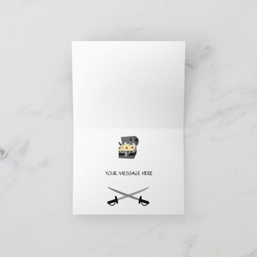 Noir rouge + Pirate blanc Merci d'anniversaire (Intérieur)