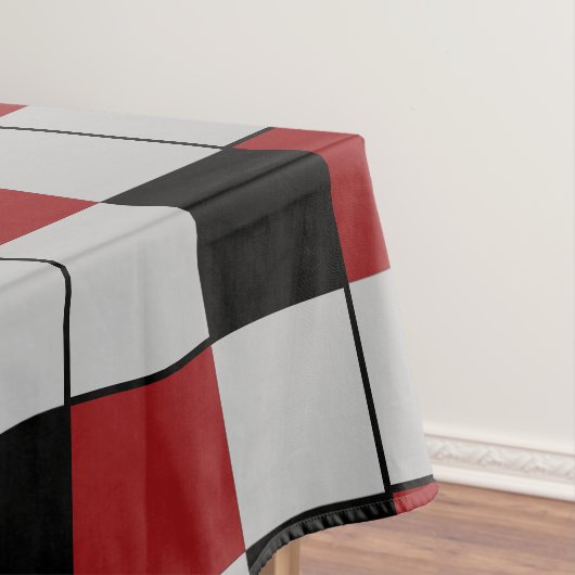 Noir rouge Plaid Check nappe Design moderne (In Situ)
