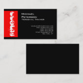 Noir rouge rayé Carte de visite sportif (Devant / Derrière)