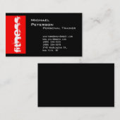 Noir rouge rayé Carte de visite sportif (Devant / Derrière)