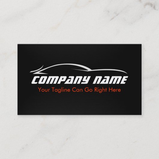 Noir, rouge, voiture, automobile, carte de visite (Devant)