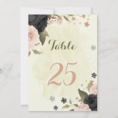 noir roux rose fleurs table numéro carte (Dos)