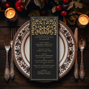 Noir Royal Médiéval Mariage d'épée plat menu
