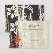 Noir RSVP de Mariage de la Balle Rouge (Devant / Derrière)