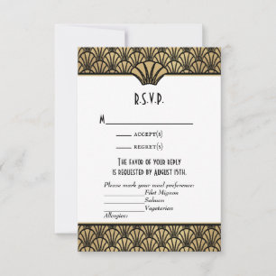 Noir RSVP l'épousant classique d'or de Faux d'art