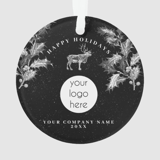 Noir Rustique Blanc Vacances Affaires Logo Noël (dos)