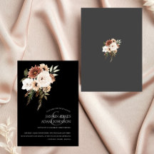 Noir rustique et Faire-part de mariage floral de P