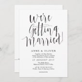 Noir rustique Faire-part de mariage (Devant / Derrière)