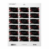 Noir rustique mariage botanique Étiquette de adres (Feuille entière)