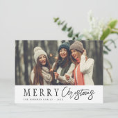 noir script heureux carte de vacances de noël (Debout devant)