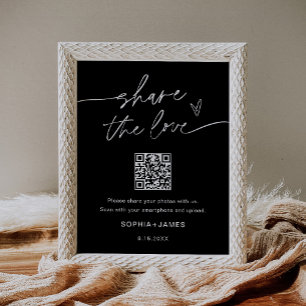NOIR Share the Love Trouwfoto QR-code Poster