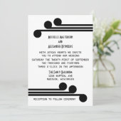 Noir Simple Déco Chic Mariage Invitation (Debout devant)
