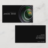 Noir simple et carte de visite de photographe de (Devant / Derrière)