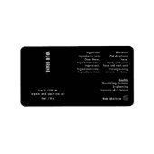 Noir simple moderne 1oz 30ml Étiquette bouteille c (Devant)