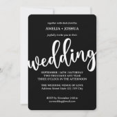 Noir Simple Moderne Avec Faire-part de mariage Éto (Devant)