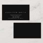 Noir simple moderne Carte de visite consultant (Devant / Derrière)