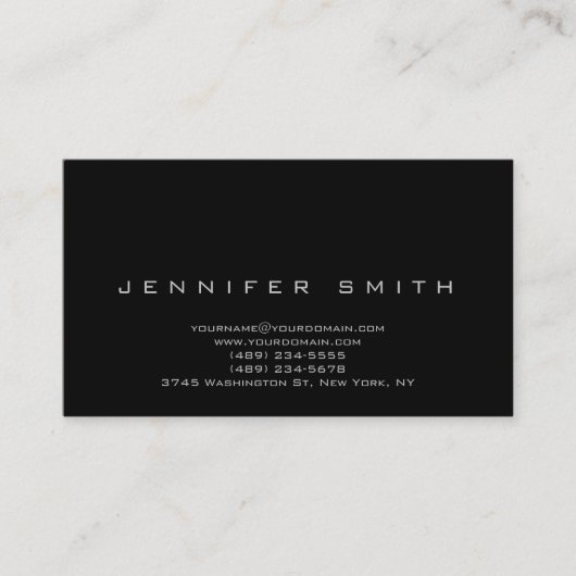 Noir simple moderne Carte de visite consultant (Devant)