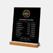 Noir simple moderne | Heures d'ouverture du logo d (Angle)