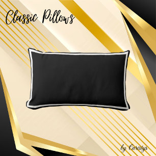 Noir solide avec oreiller à lancer à réglage blanc