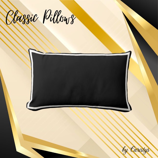 Noir solide avec oreiller à lancer à réglage blanc (Créateur téléchargé)