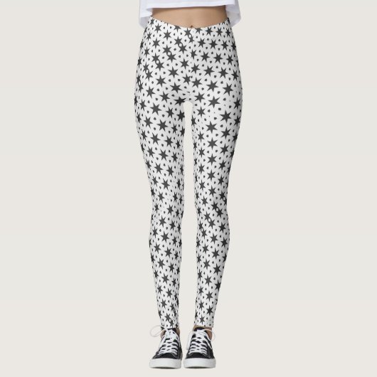 Noir Starry Stars Motifs Leggings (Devant)