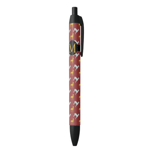 Noir Stylo 2018 de monogramme d'anniversaire de (Bas (Vertical))