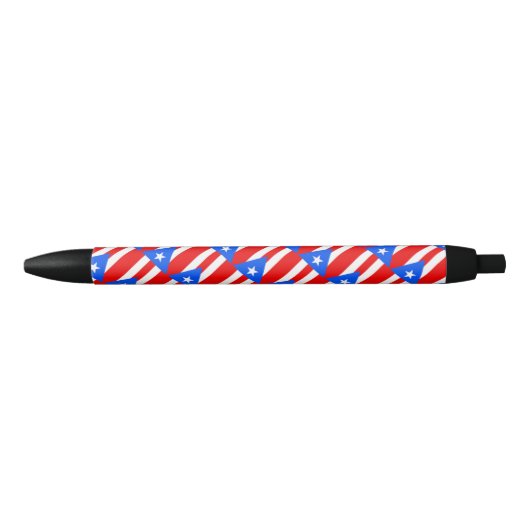 Noir Stylo à bille du drapeau portoricain (Devant)
