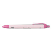 Noir Stylo à chien rose personnalisé (Haut)
