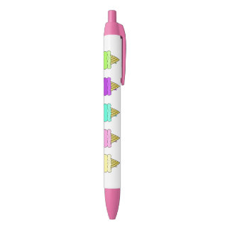 Noir Stylo à cônes crème glacée été