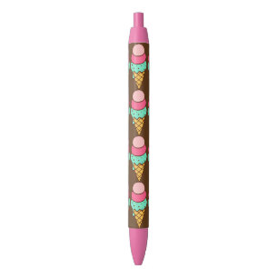 Noir Stylo à écrire mignon cône de glace