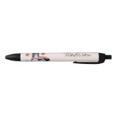 Noir Stylo à encre noire monogramme rose chien (Bas)