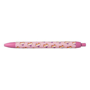 Noir Stylo à encre noire Motif de la fierté lesbienne