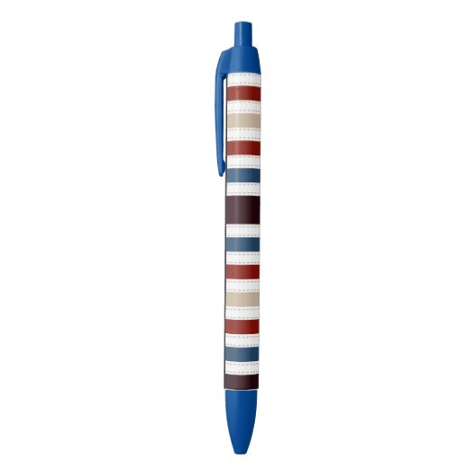 Noir Stylo à encre rayé chic monogramme moderne (Haut (Vertical))