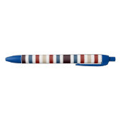 Noir Stylo à encre rayé chic monogramme moderne (Bas)