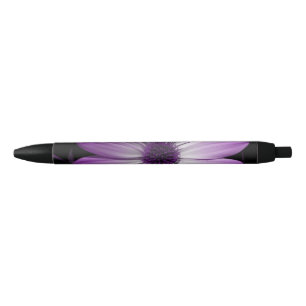 Noir Stylo à fleurs mauve