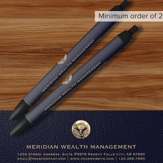 Noir Stylo à logo or brossé