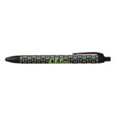 Noir Stylo à motif botanique Emerald & Blush (Haut)