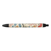 Noir Stylo à motif de grue japonaise Sakura – Tradition (Devant)