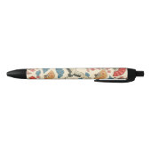 Noir Stylo à motif de grue japonaise Sakura – Tradition (Bas)