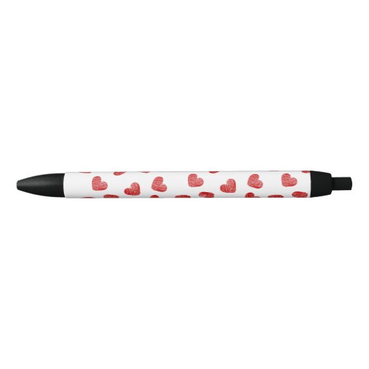 Noir Stylo à motifs de coeur rouge (Devant)