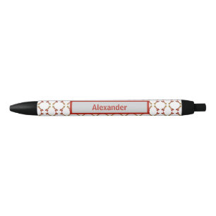 Noir Stylo à personnaliser avec motif de bagues tricoté