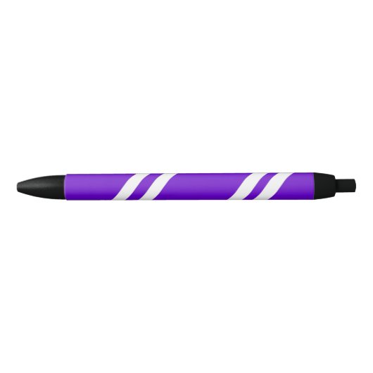 Noir Stylo à rayures violettes et blanches (Devant)