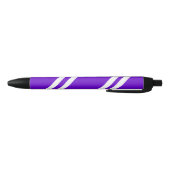 Noir Stylo à rayures violettes et blanches (Bas)
