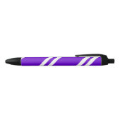 Noir Stylo à rayures violettes et blanches (Haut)